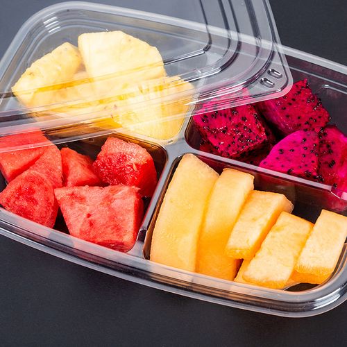 批发一次性果切盒水果沙拉盒分格水果保鲜盒水果拼盘水果捞外卖盒